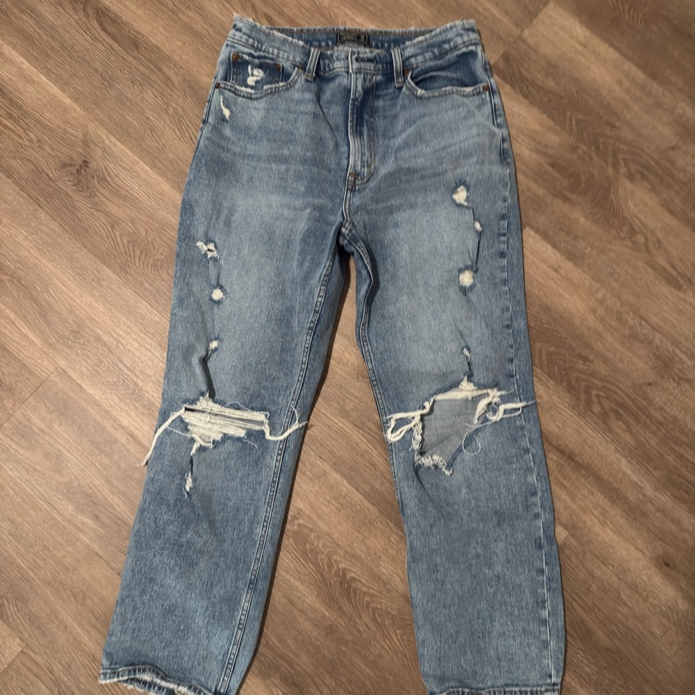 Abercrombie & Fitch Denim Ultra High-Rise Jeans in Light Blue